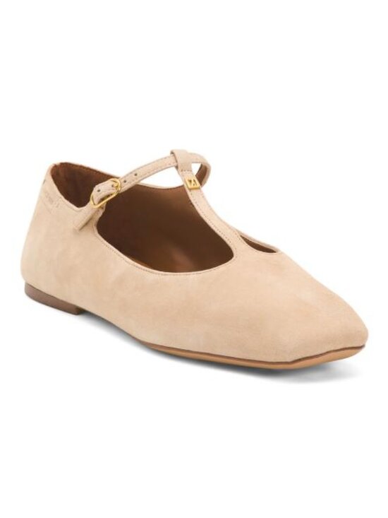 Franco Sarto Shoes - FRANCO SARTO Suede Marylee T-strap Mary Jane Flats
